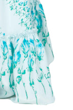 Vestito maxi in seta a righe floreali con vita impero