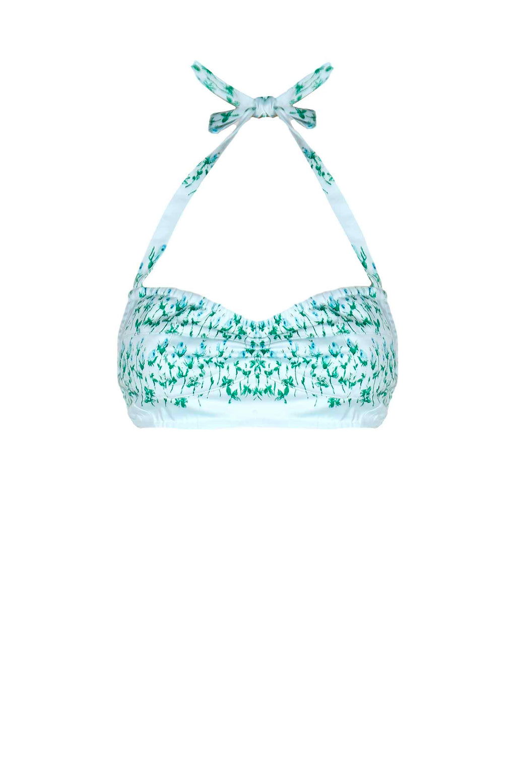 Top bralette a righe floreali