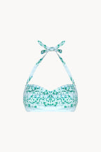 Top bralette a righe floreali