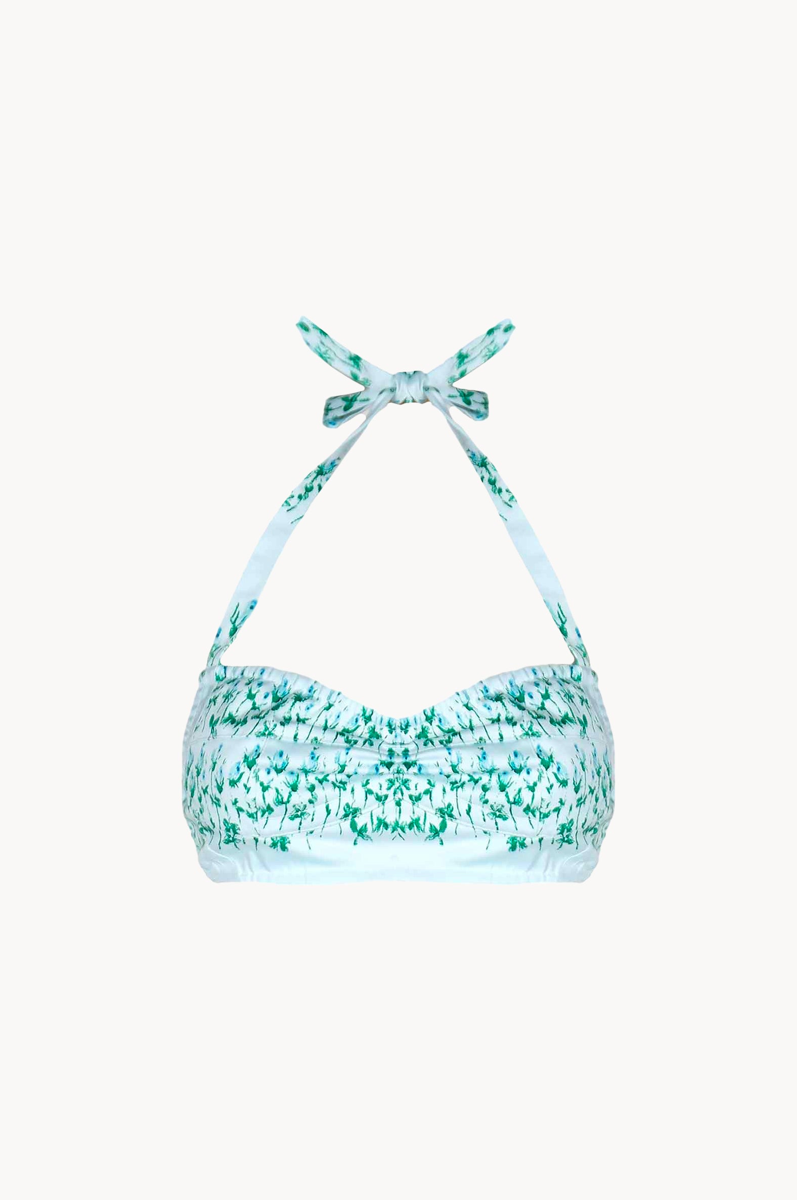 Top bralette a righe floreali
