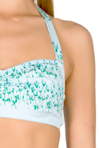 Top bralette a righe floreali