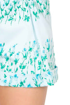 Pantaloncini in cotone a righe floreali
