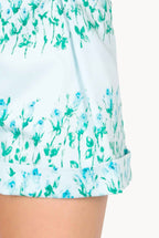 Pantaloncini in cotone a righe floreali