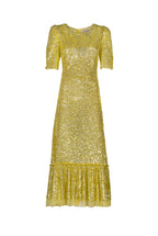 Vestito con paillettes e balze