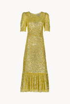 Vestito con paillettes e balze