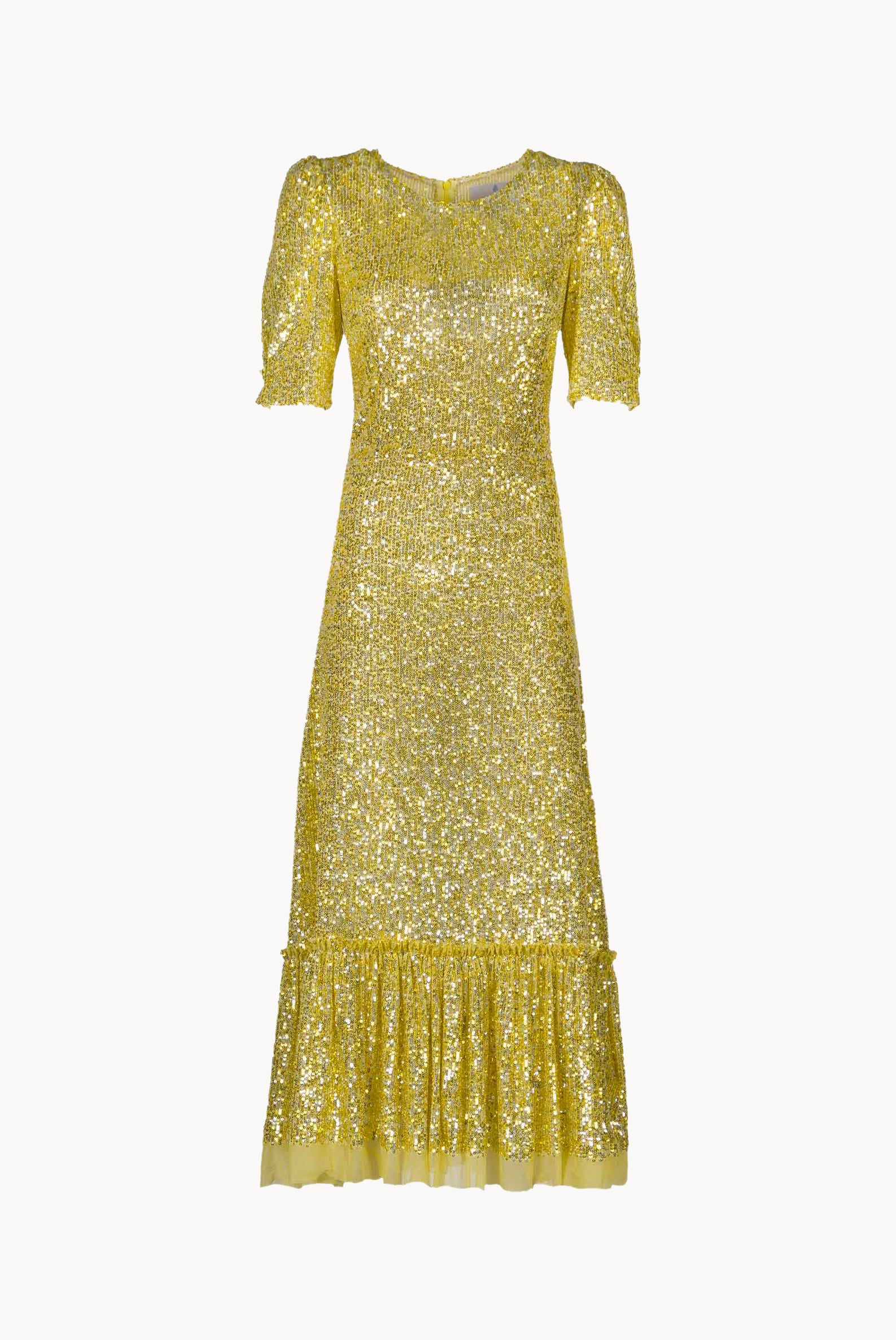 Vestito con paillettes e balze