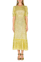 Vestito con paillettes e balze