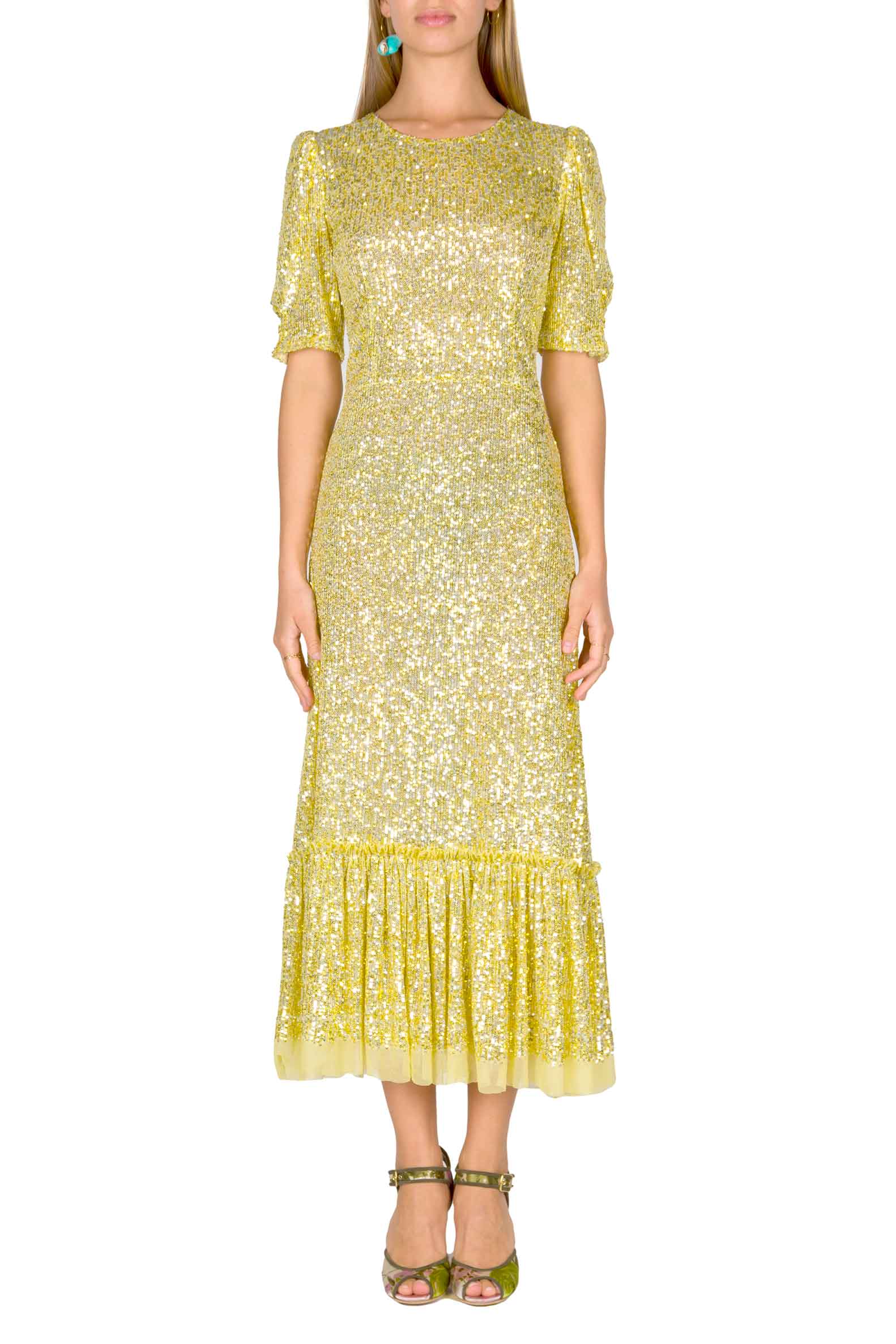 Vestito con paillettes e balze
