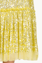 Vestito con paillettes e balze