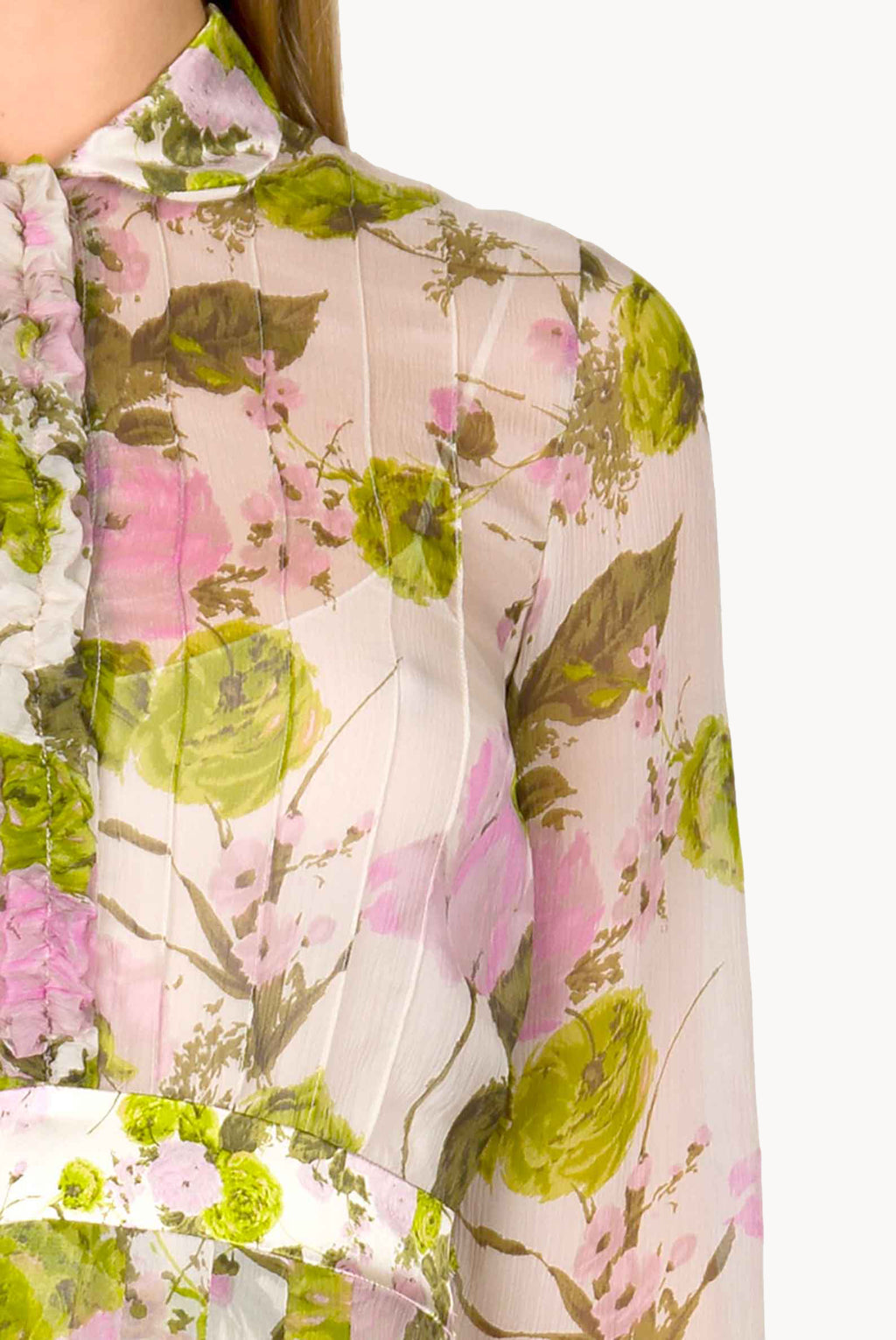 Blooming Roses Printed Chiffon Midi Dress