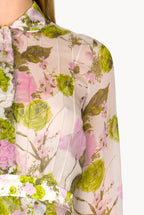 Blooming Roses Printed Chiffon Midi Dress