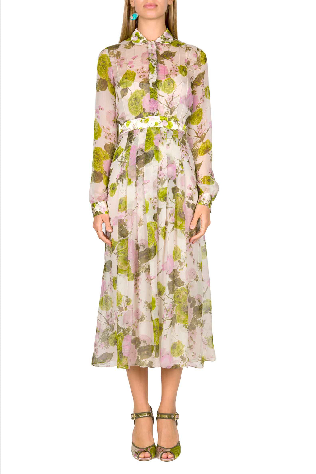 Sandali open-toe con rose in fiore