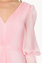 Angelina Pleated Chiffon Midi Dress