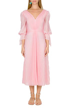 Vestito midi plissettato in chiffon Angelina