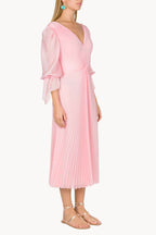 Angelina Pleated Chiffon Midi Dress