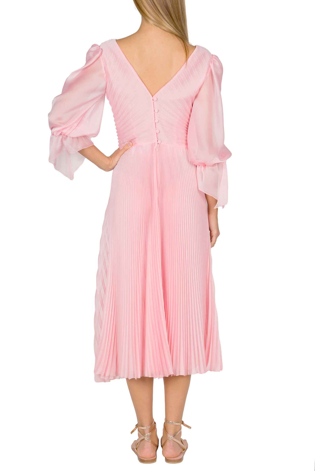 Vestito midi plissettato in chiffon Angelina