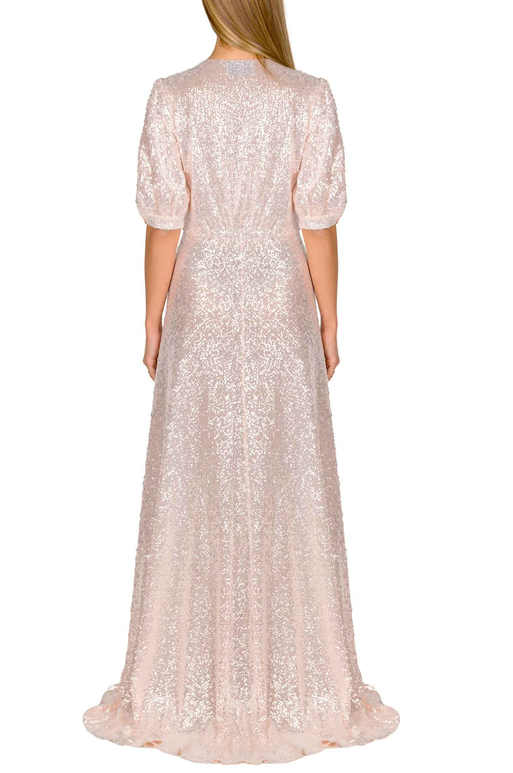 Vestito bottoncino rosa con paillettes