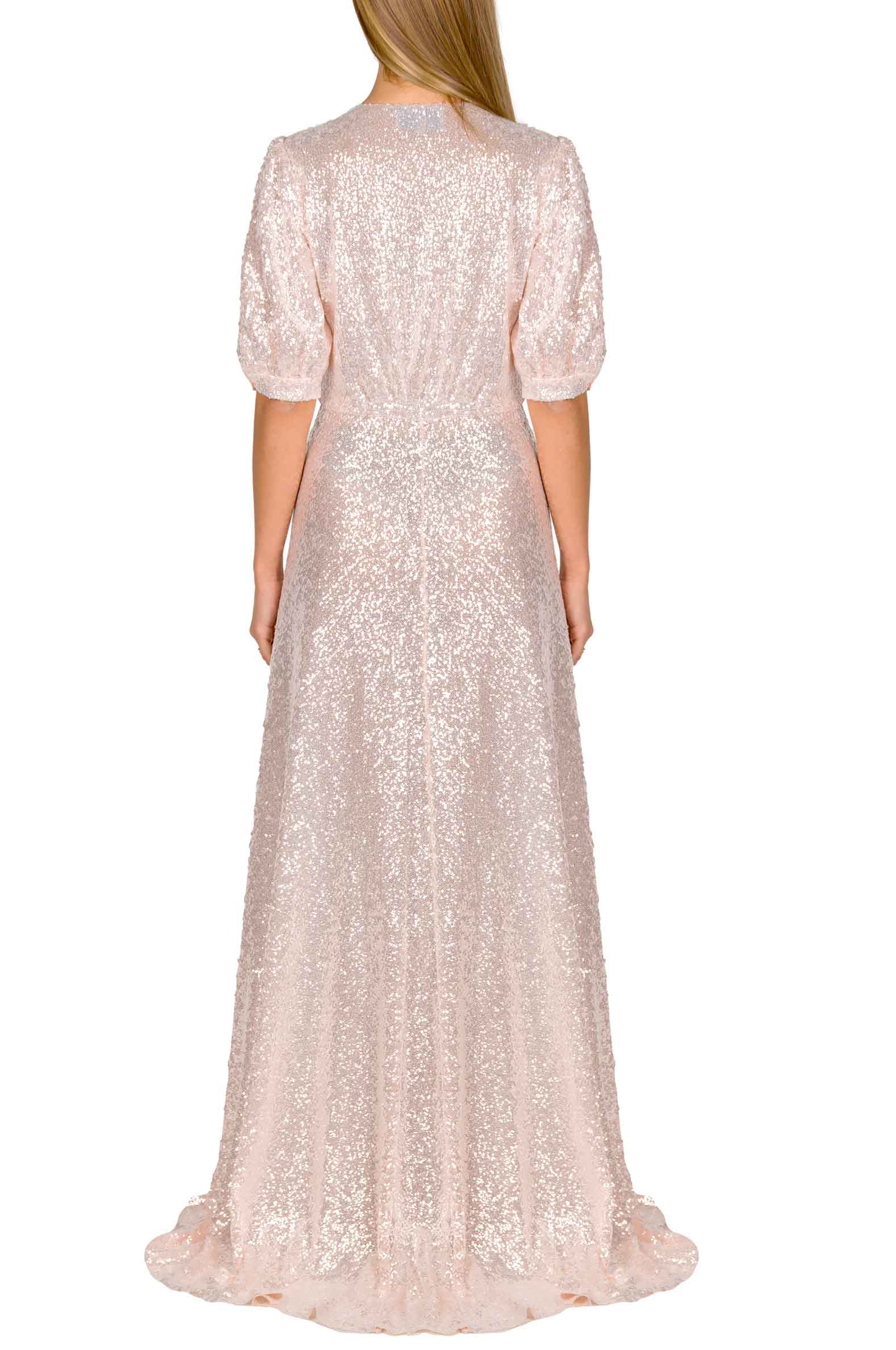 Vestito bottoncino rosa con paillettes