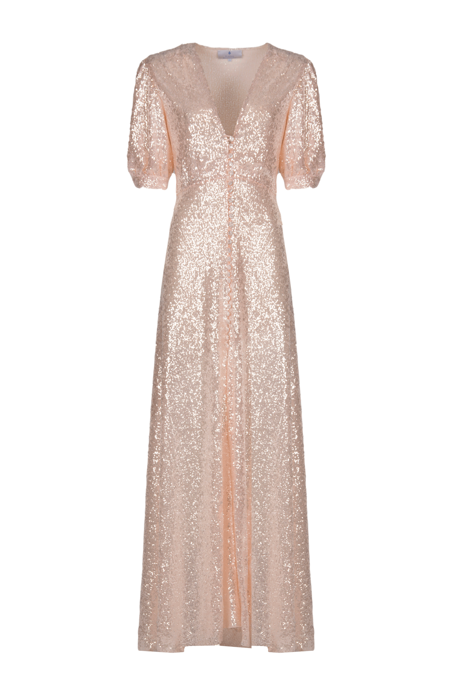 Vestito bottoncino rosa con paillettes