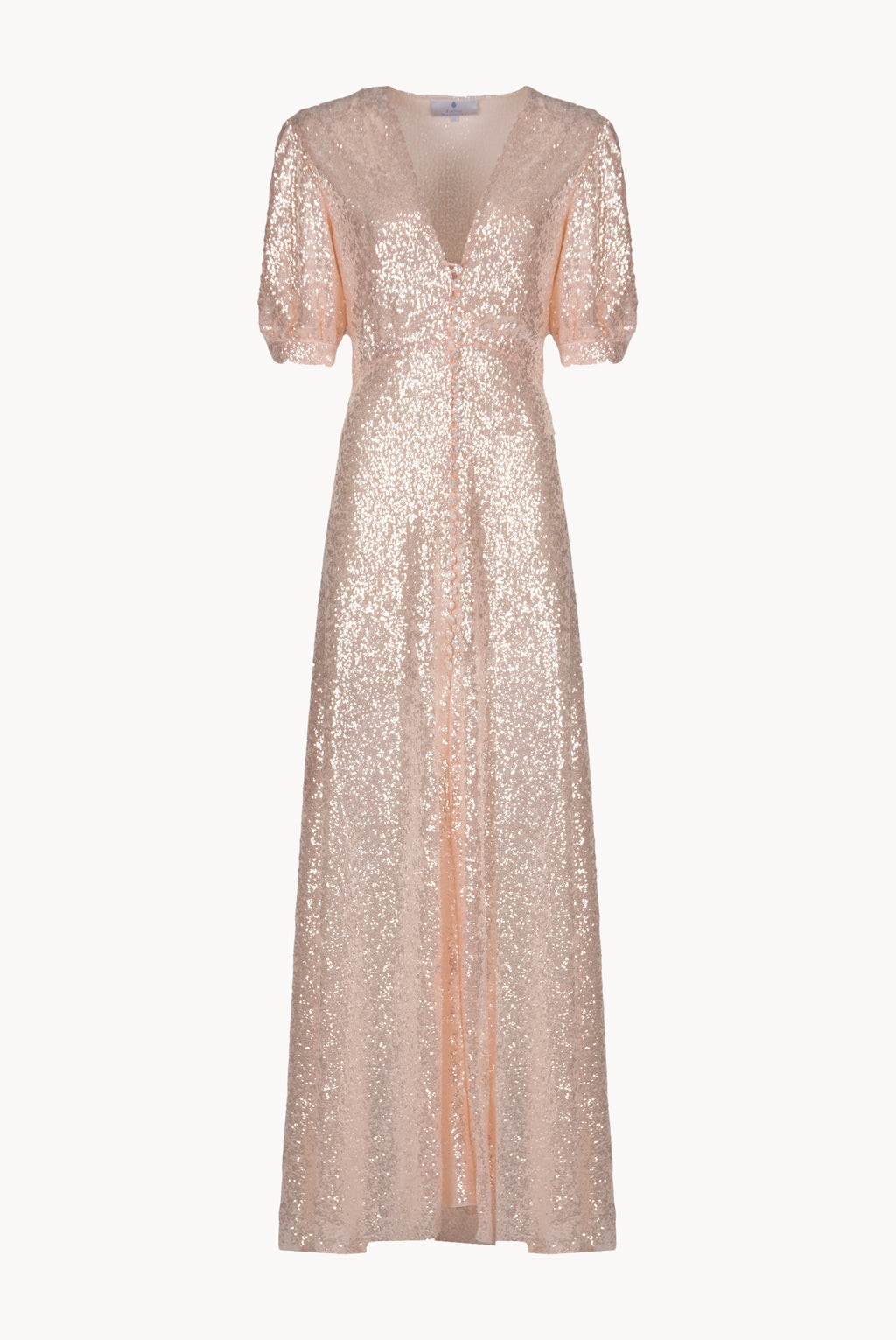Vestito bottoncino rosa con paillettes