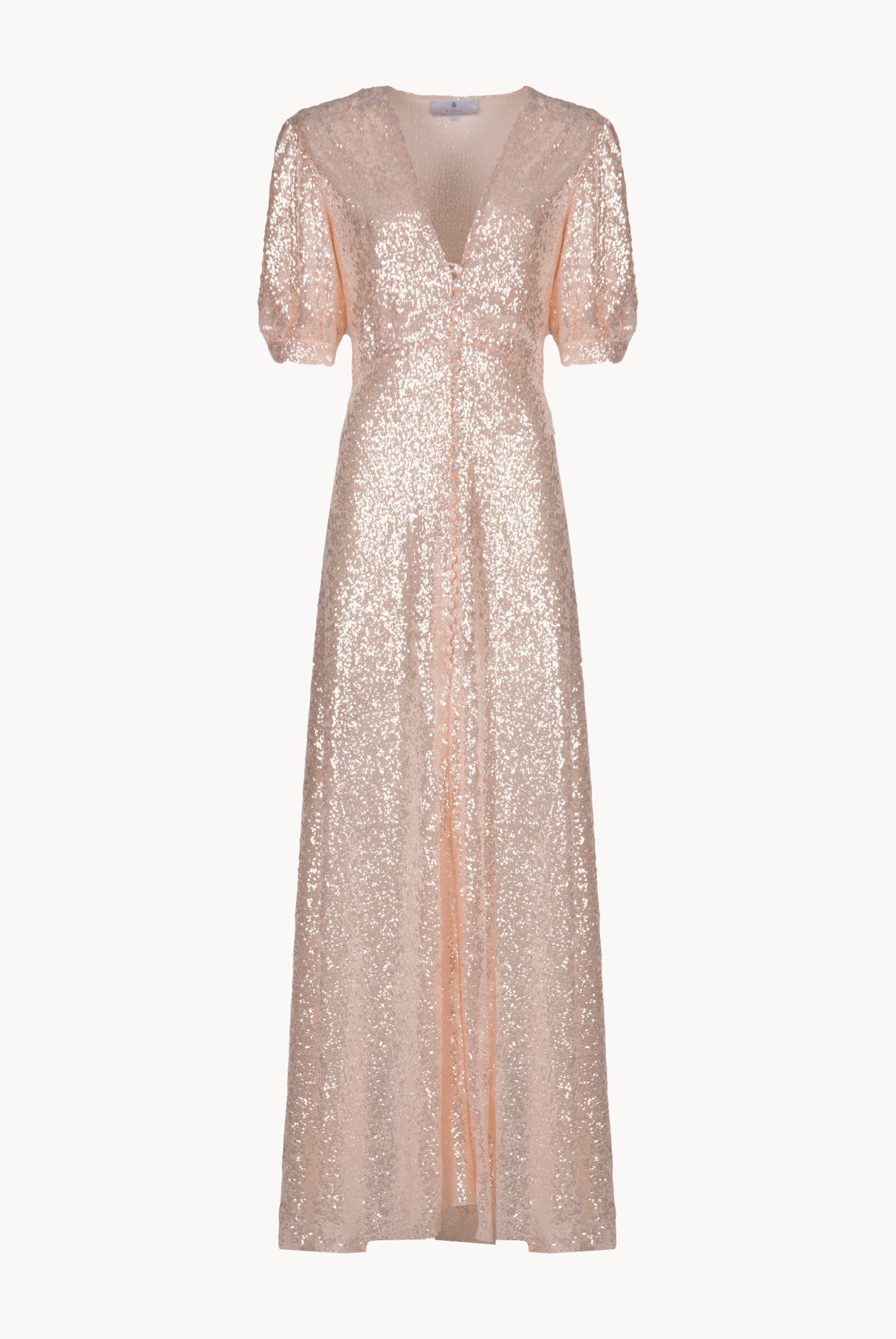 Vestito bottoncino rosa con paillettes