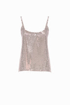 Top camicia con paillettes