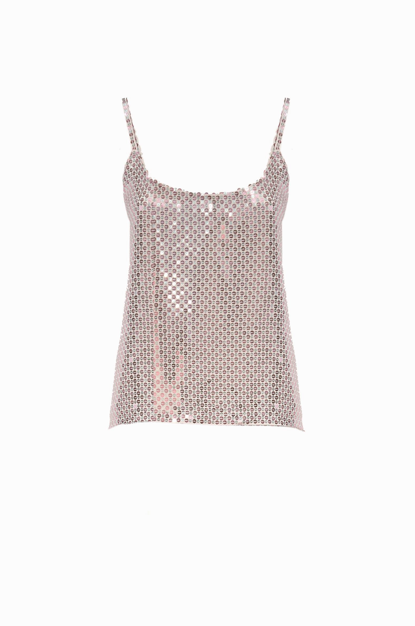 Top camicia con paillettes
