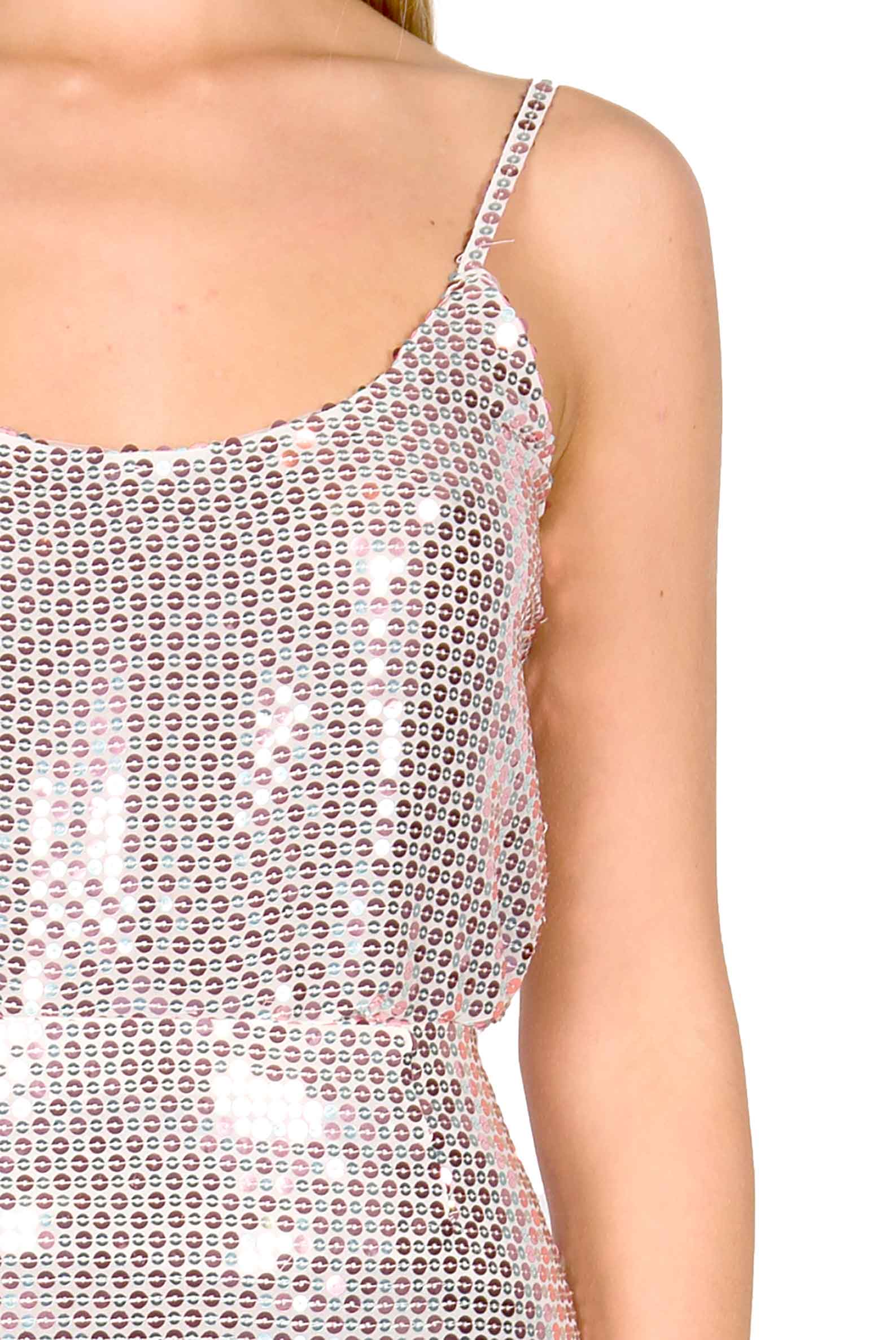 Top camicia con paillettes