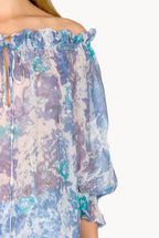 Capri Off-Shoulder Silk Blouse