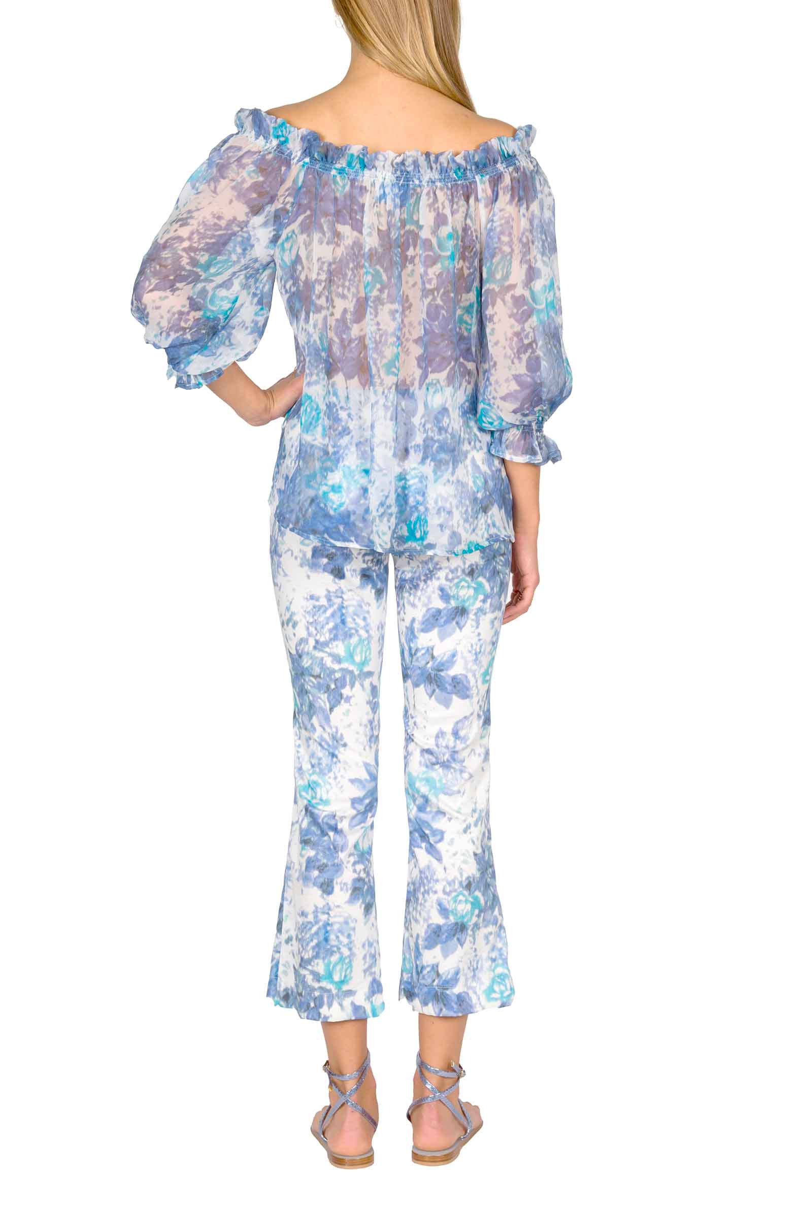 Capri Off-Shoulder Silk Blouse