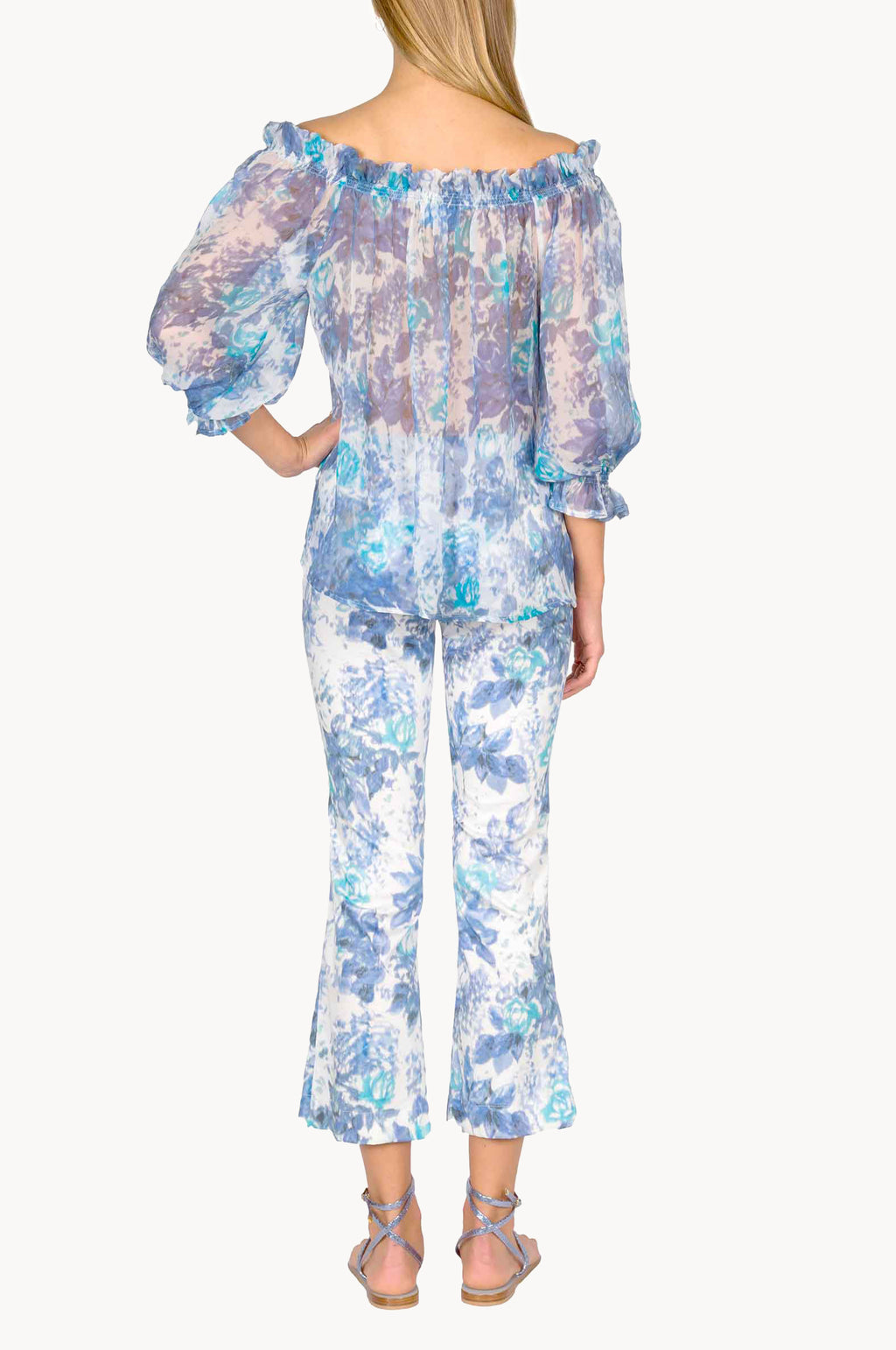 Capri Off-Shoulder Silk Blouse