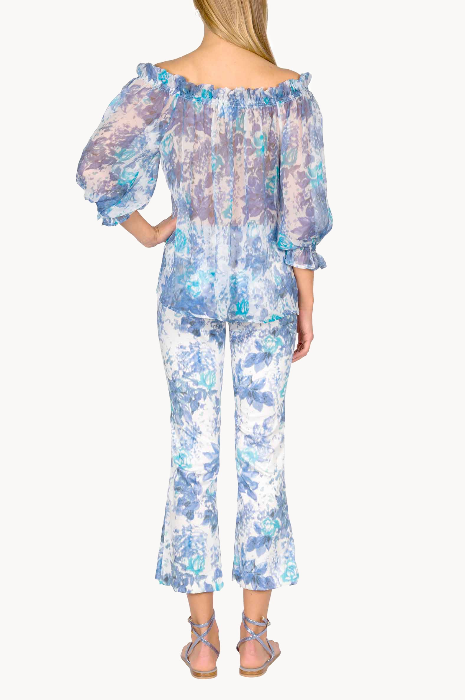 Capri Off-Shoulder Silk Blouse