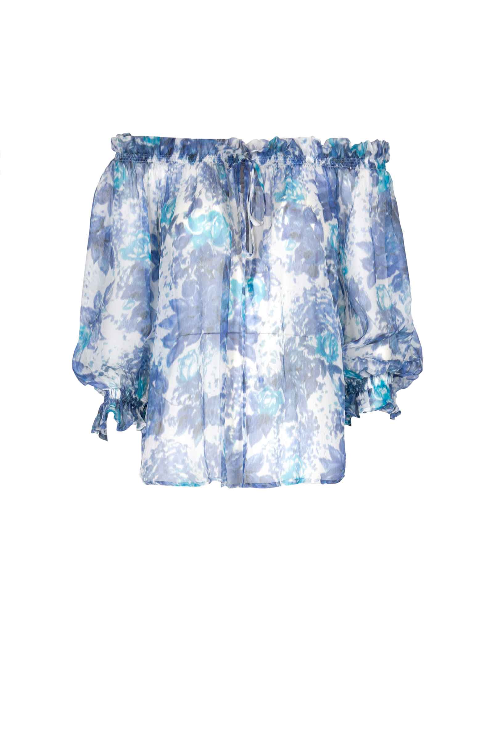 Blusa Capri in seta scollata sulle spalle