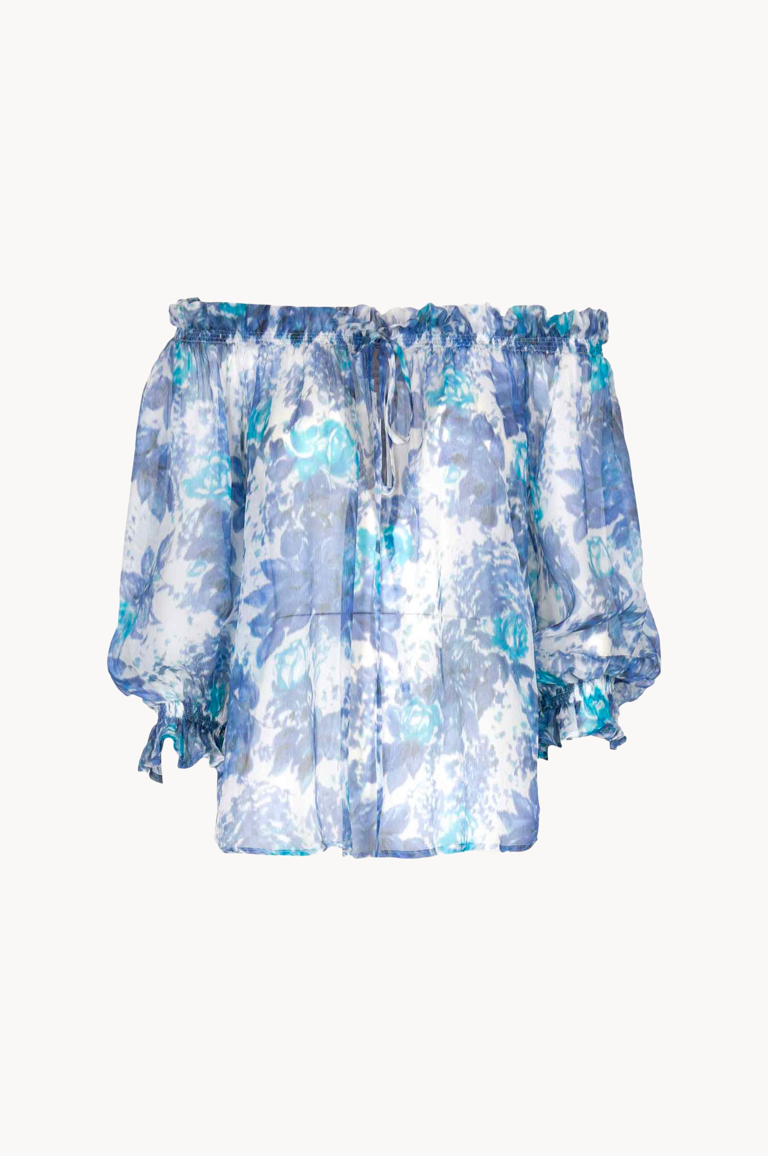 Blusa Capri in seta scollata sulle spalle