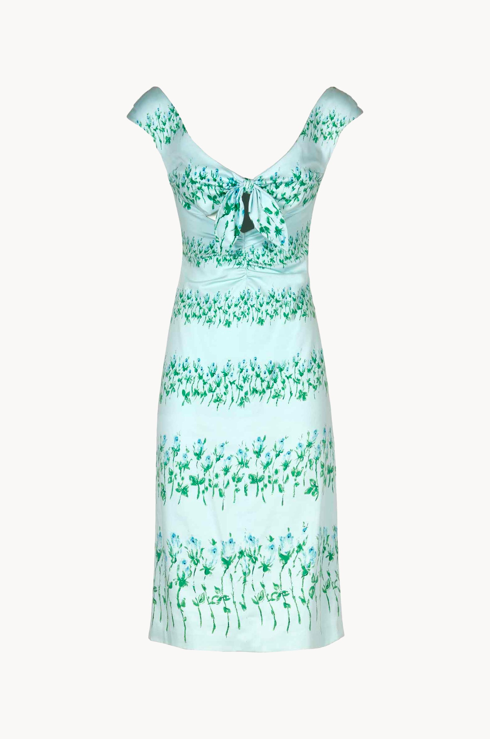 Abito a righe floreali con cut-out