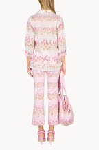 Flowery Striped Pink Shirt