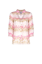 Camicia rosa a righe floreali