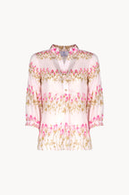 Flowery Striped Pink Shirt