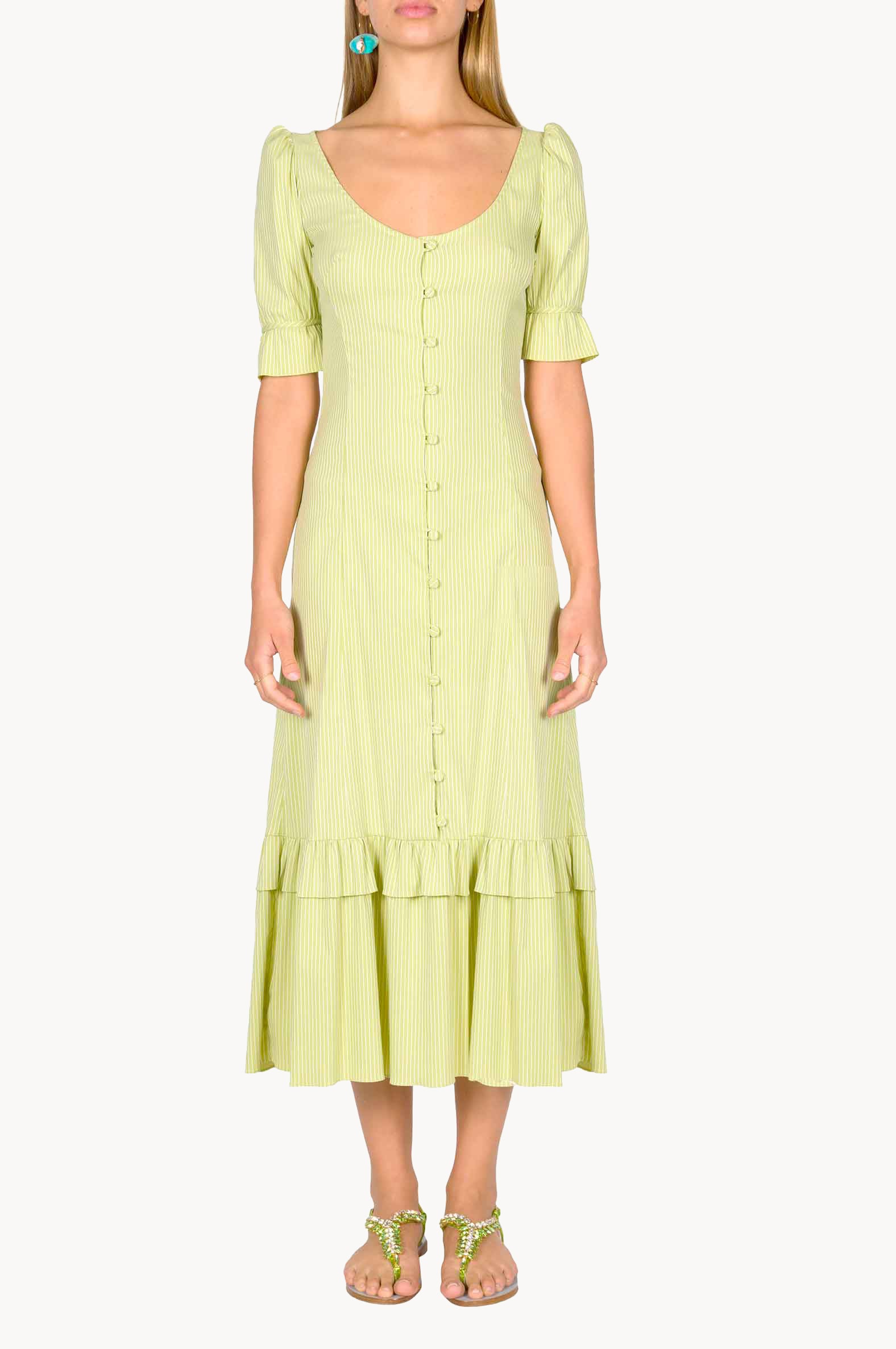 Striped Ruffled Dress