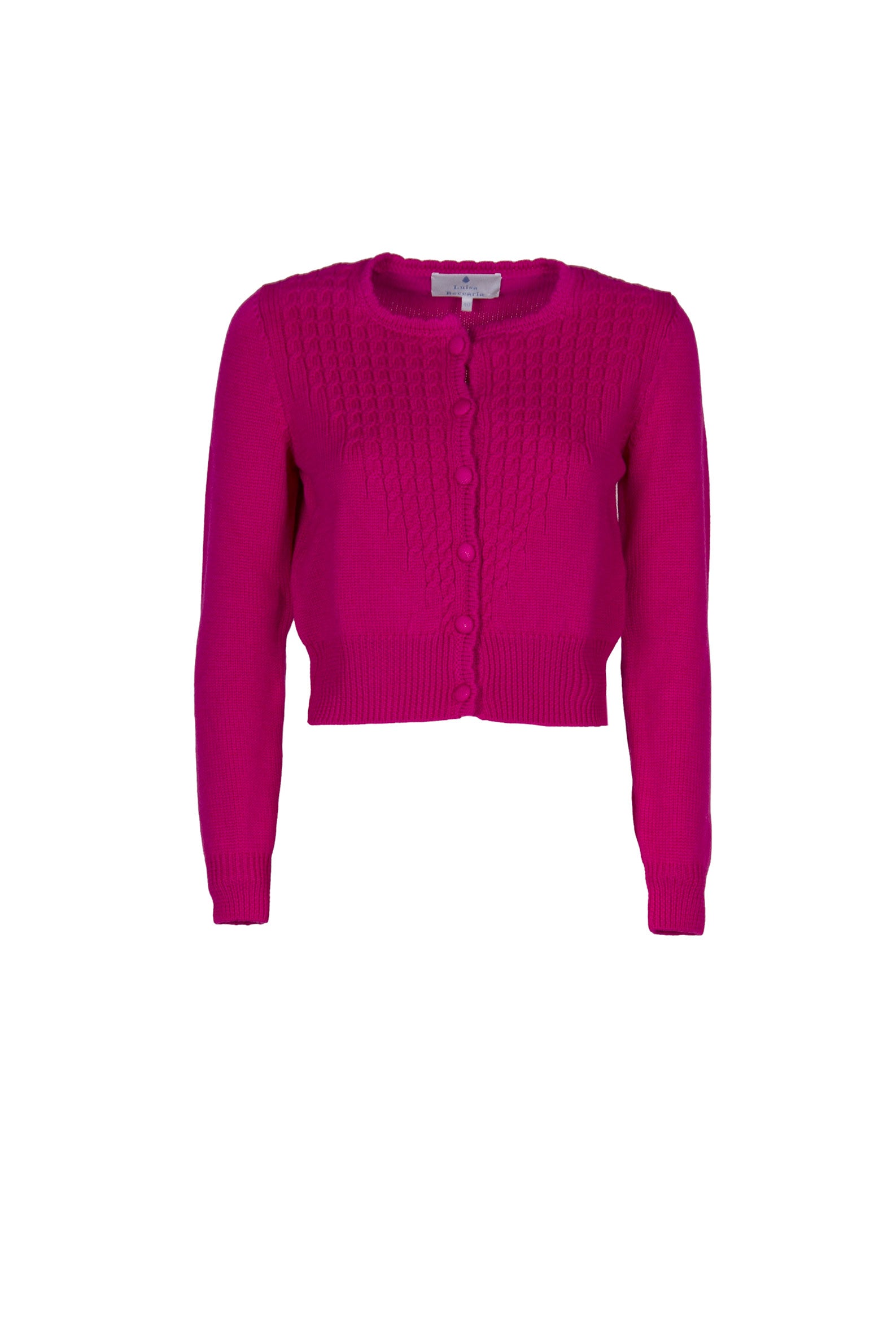 Cardigan lavorato a trecce con bottoni marc