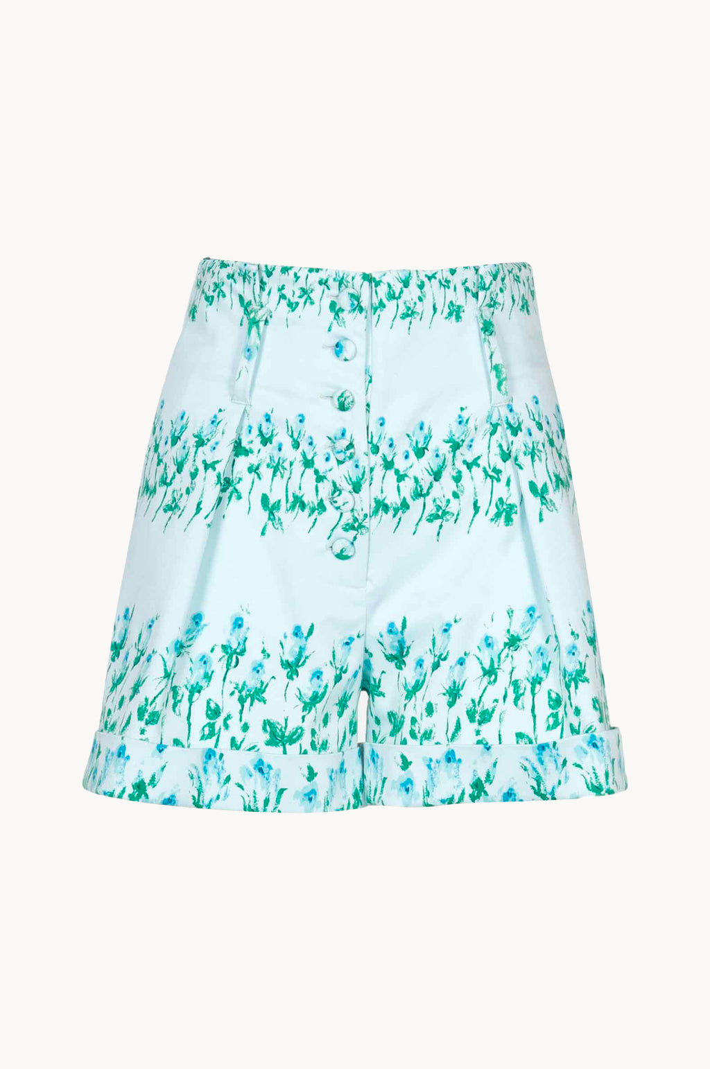 Pantaloncini in cotone a righe floreali