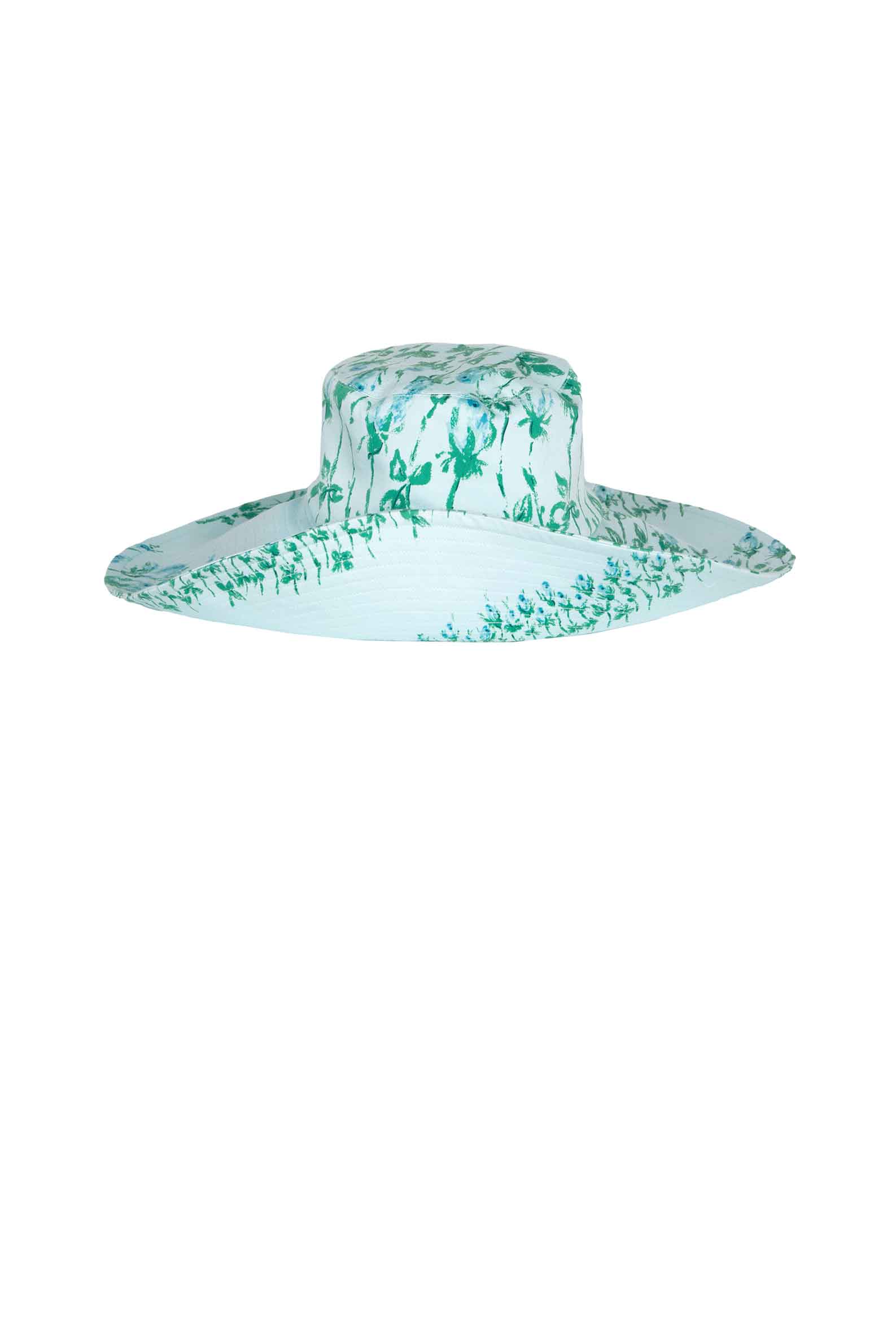 Cappello da sole a righe floreali