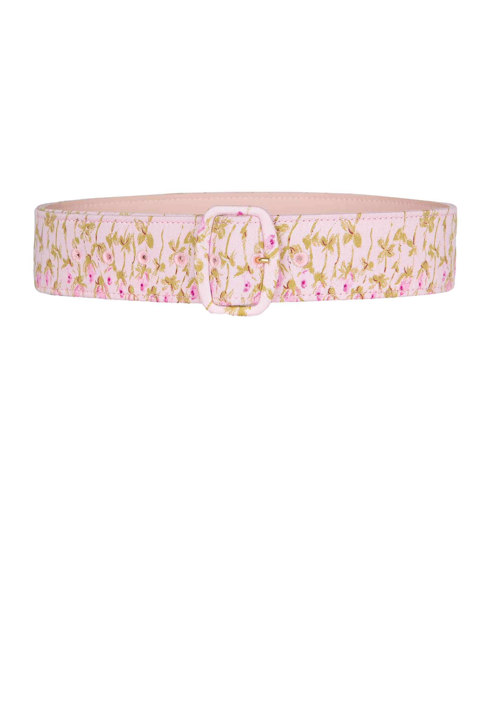 Cintura rosa a righe floreali