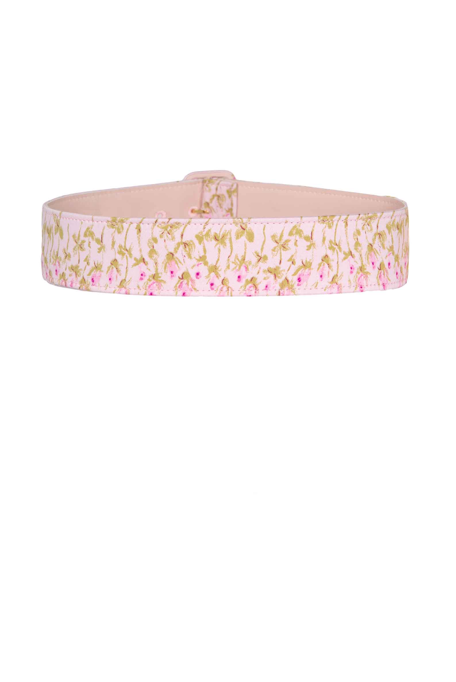 Cintura rosa a righe floreali