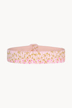 Cintura rosa a righe floreali