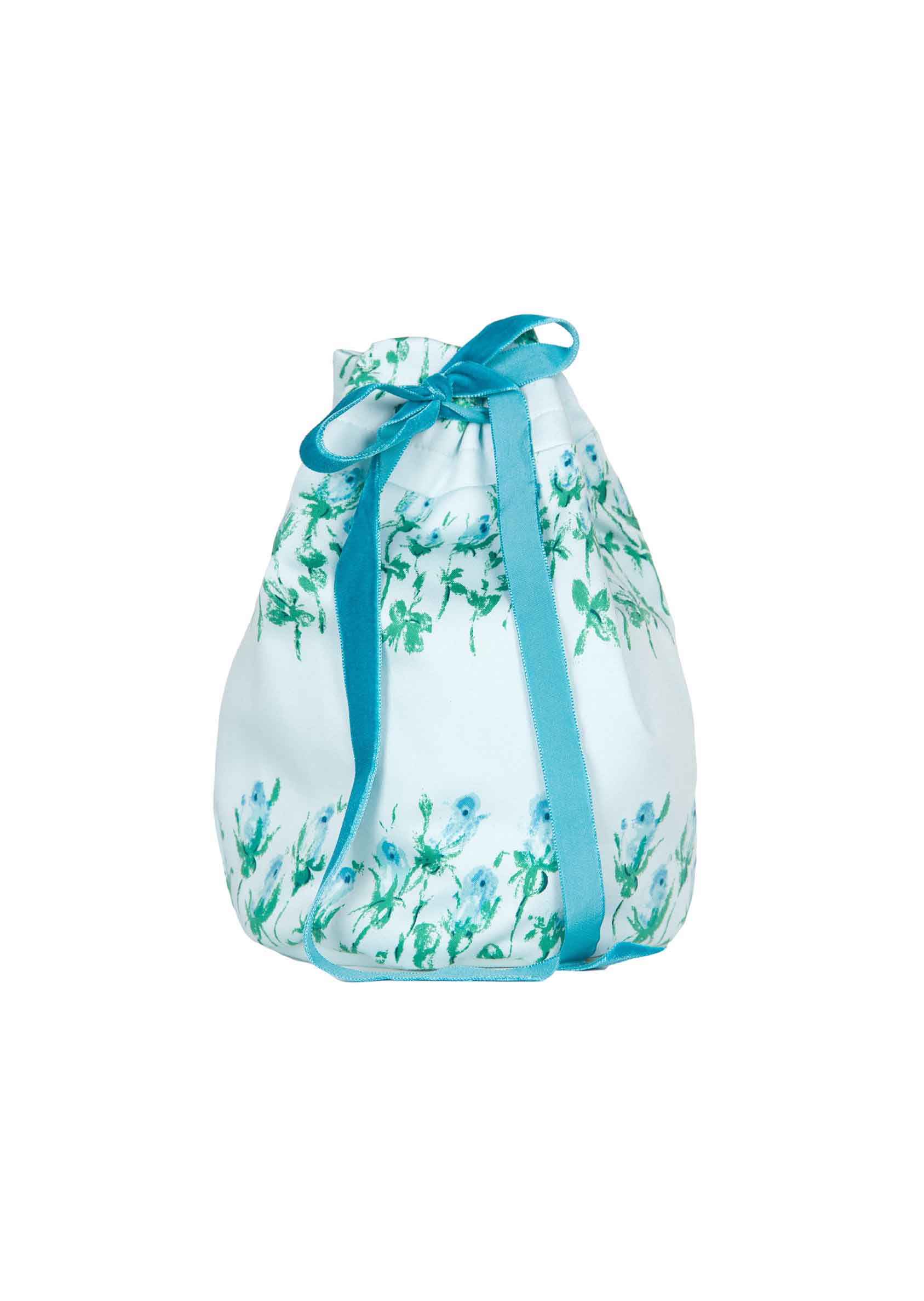 Borsa a secchiello a righe floreali
