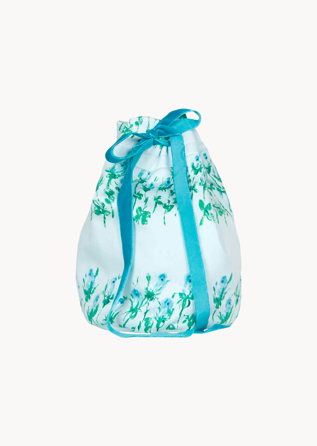 Borsa a secchiello a righe floreali