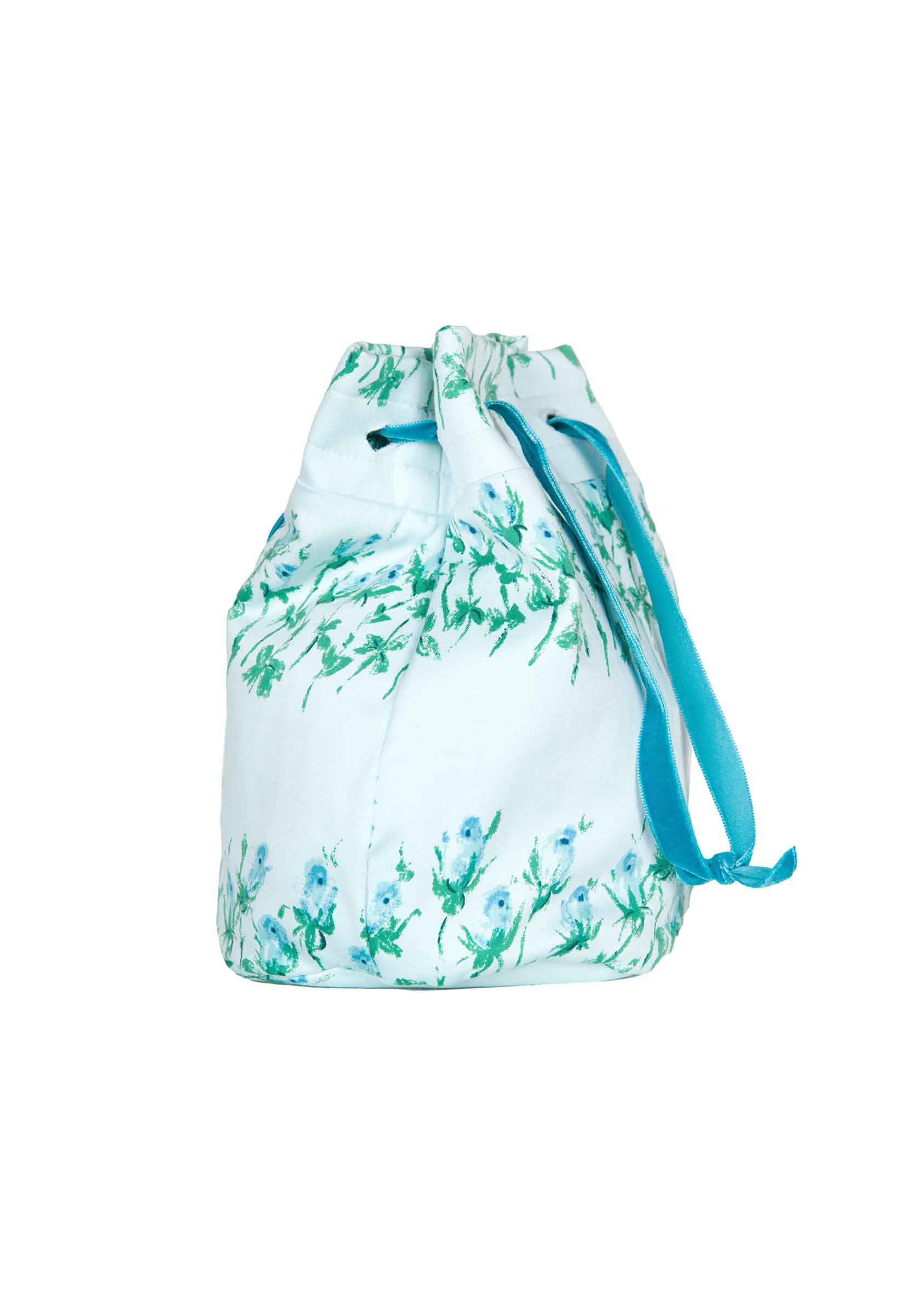 Borsa a secchiello a righe floreali