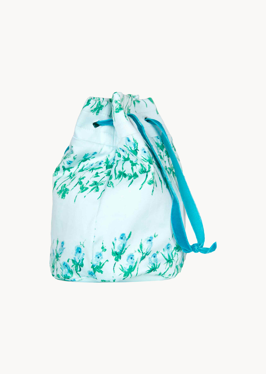 Borsa a secchiello a righe floreali