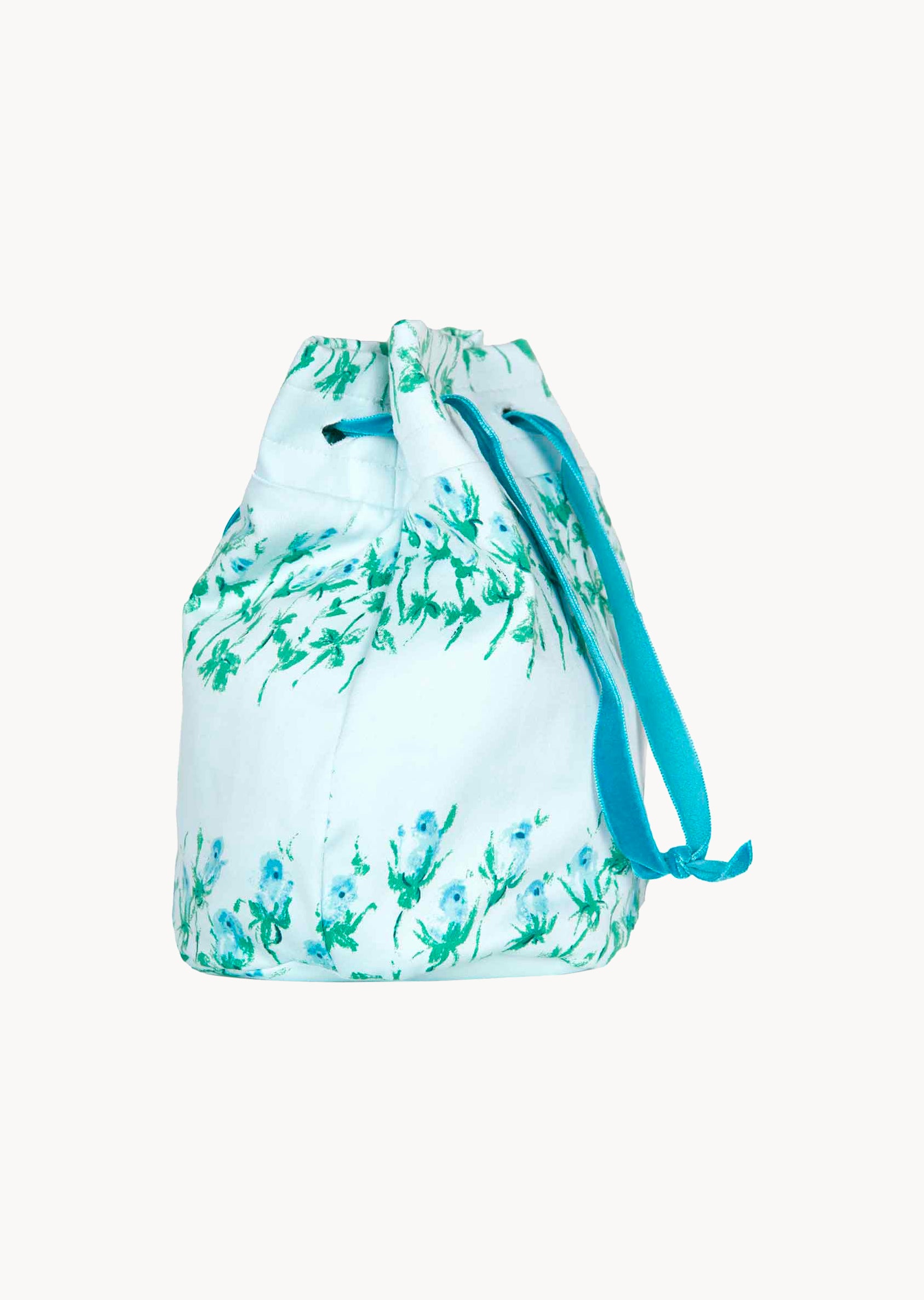 Borsa a secchiello a righe floreali